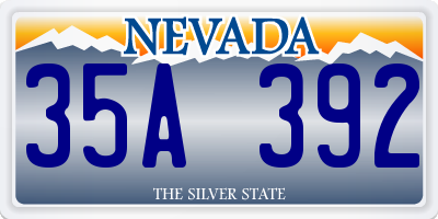 NV license plate 35A392