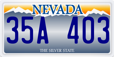 NV license plate 35A403