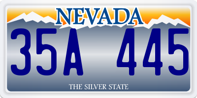 NV license plate 35A445