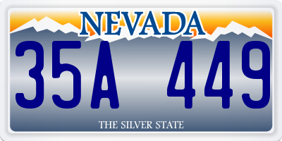 NV license plate 35A449