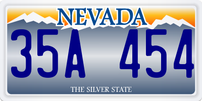 NV license plate 35A454