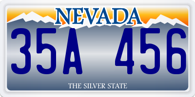NV license plate 35A456