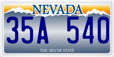 NV license plate 35A540