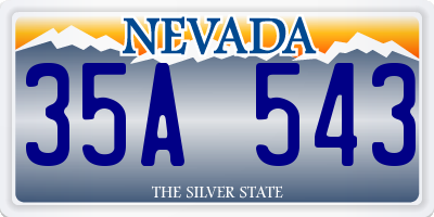 NV license plate 35A543