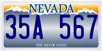 NV license plate 35A567