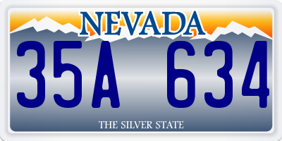 NV license plate 35A634