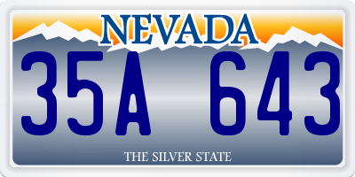 NV license plate 35A643