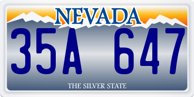 NV license plate 35A647