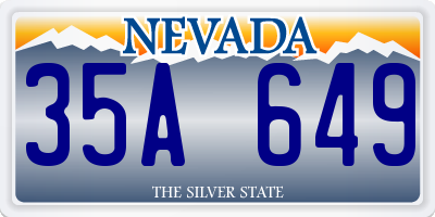 NV license plate 35A649