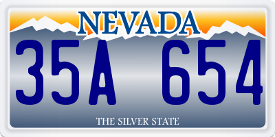 NV license plate 35A654