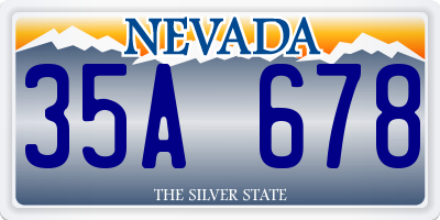 NV license plate 35A678