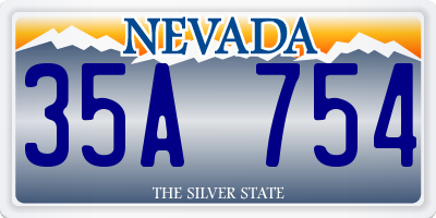 NV license plate 35A754