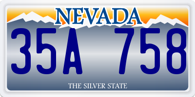 NV license plate 35A758