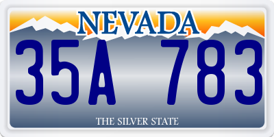 NV license plate 35A783