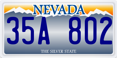 NV license plate 35A802