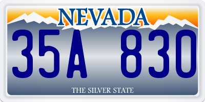 NV license plate 35A830