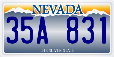 NV license plate 35A831