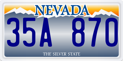 NV license plate 35A870