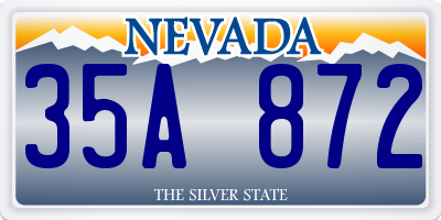 NV license plate 35A872
