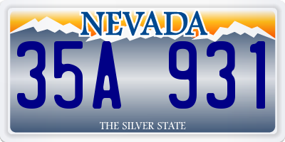 NV license plate 35A931