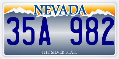 NV license plate 35A982