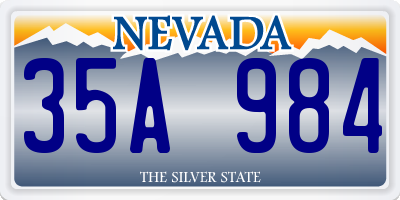 NV license plate 35A984
