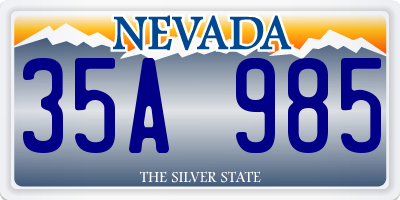 NV license plate 35A985