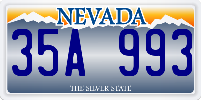 NV license plate 35A993