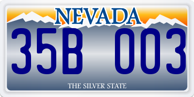 NV license plate 35B003