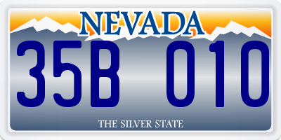 NV license plate 35B010