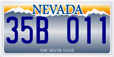 NV license plate 35B011