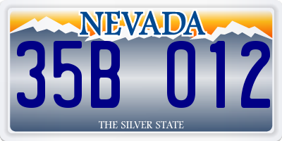 NV license plate 35B012