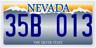 NV license plate 35B013