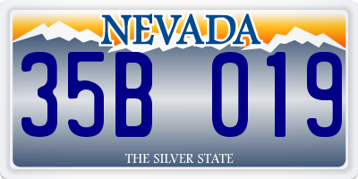 NV license plate 35B019