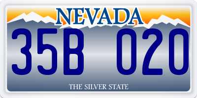 NV license plate 35B020
