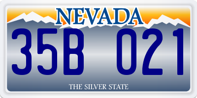 NV license plate 35B021
