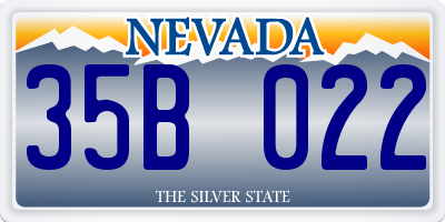 NV license plate 35B022