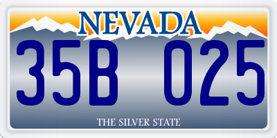 NV license plate 35B025