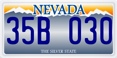 NV license plate 35B030