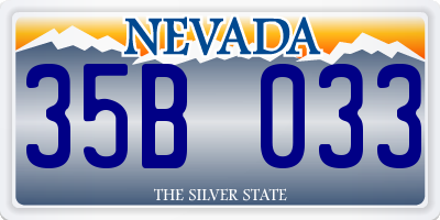 NV license plate 35B033