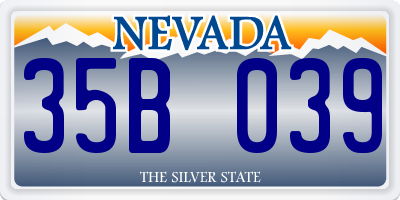 NV license plate 35B039