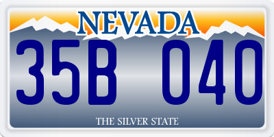 NV license plate 35B040