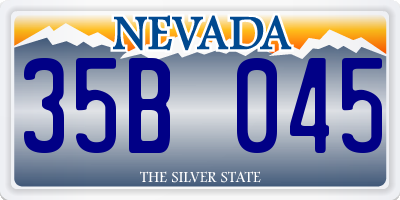 NV license plate 35B045