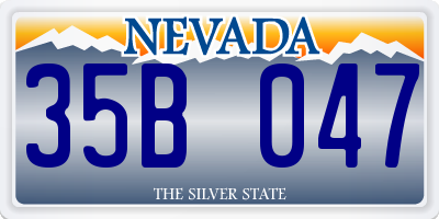 NV license plate 35B047