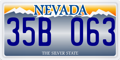 NV license plate 35B063