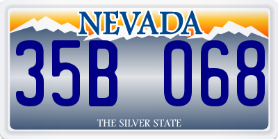 NV license plate 35B068