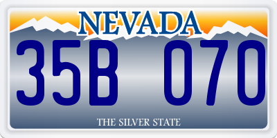 NV license plate 35B070