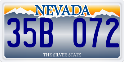 NV license plate 35B072
