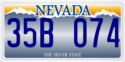NV license plate 35B074