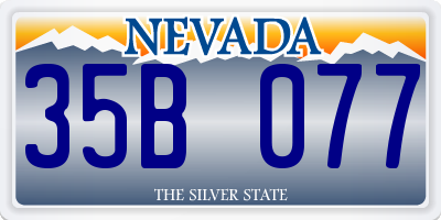 NV license plate 35B077